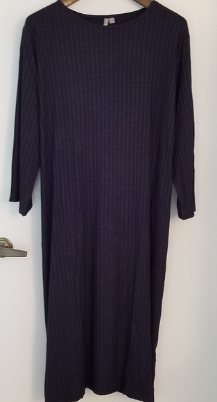 ASOS Curve Black Midi Dress in Chunky Rib - Picture 1 of 5